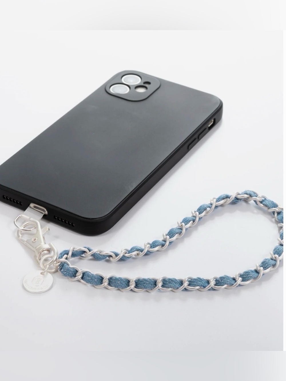 Iphone Denim Dream x Matte Silver Phone Wrislet